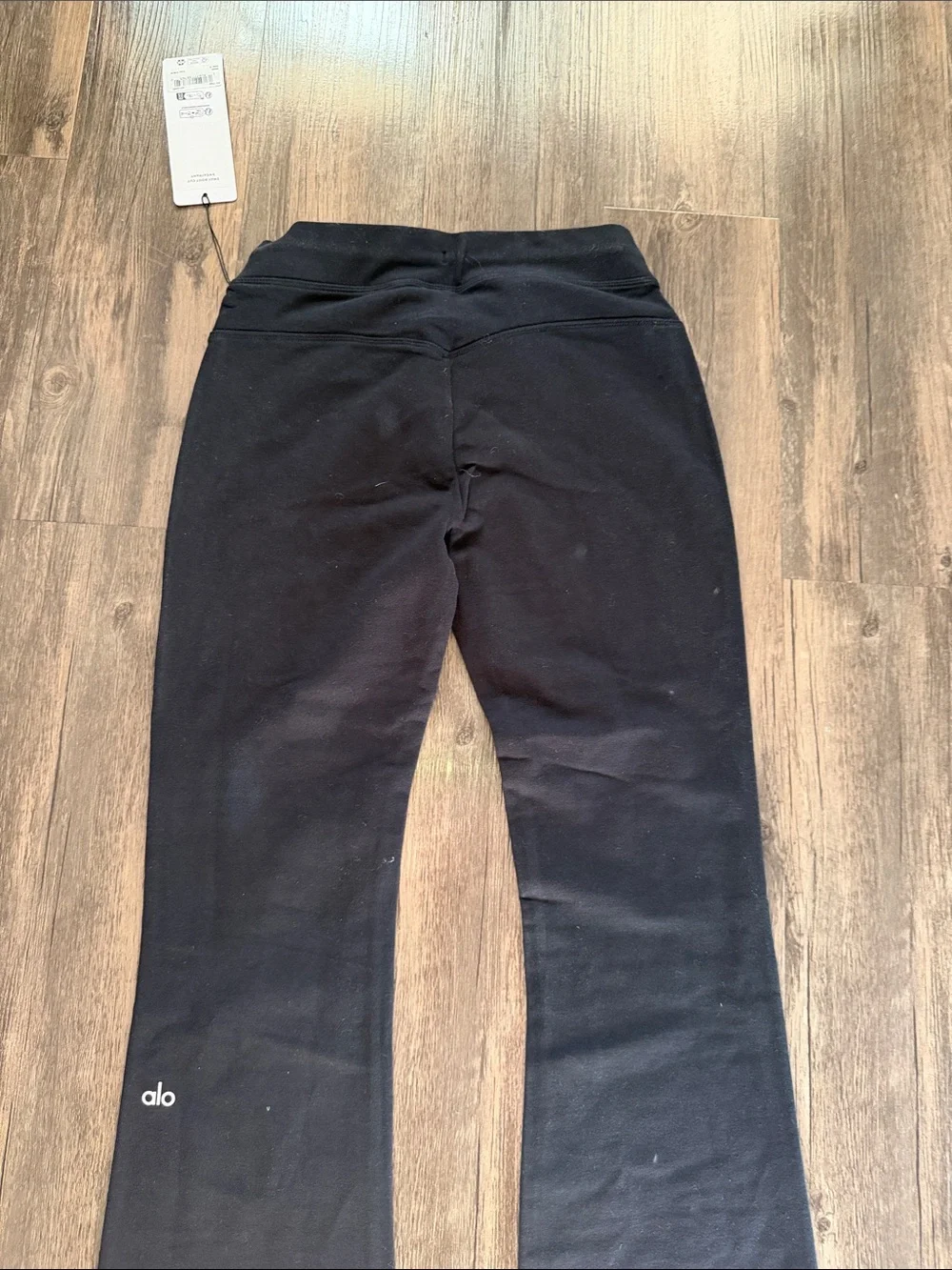 ALO Yoga Black Flare Leggings with Drawstring Waist